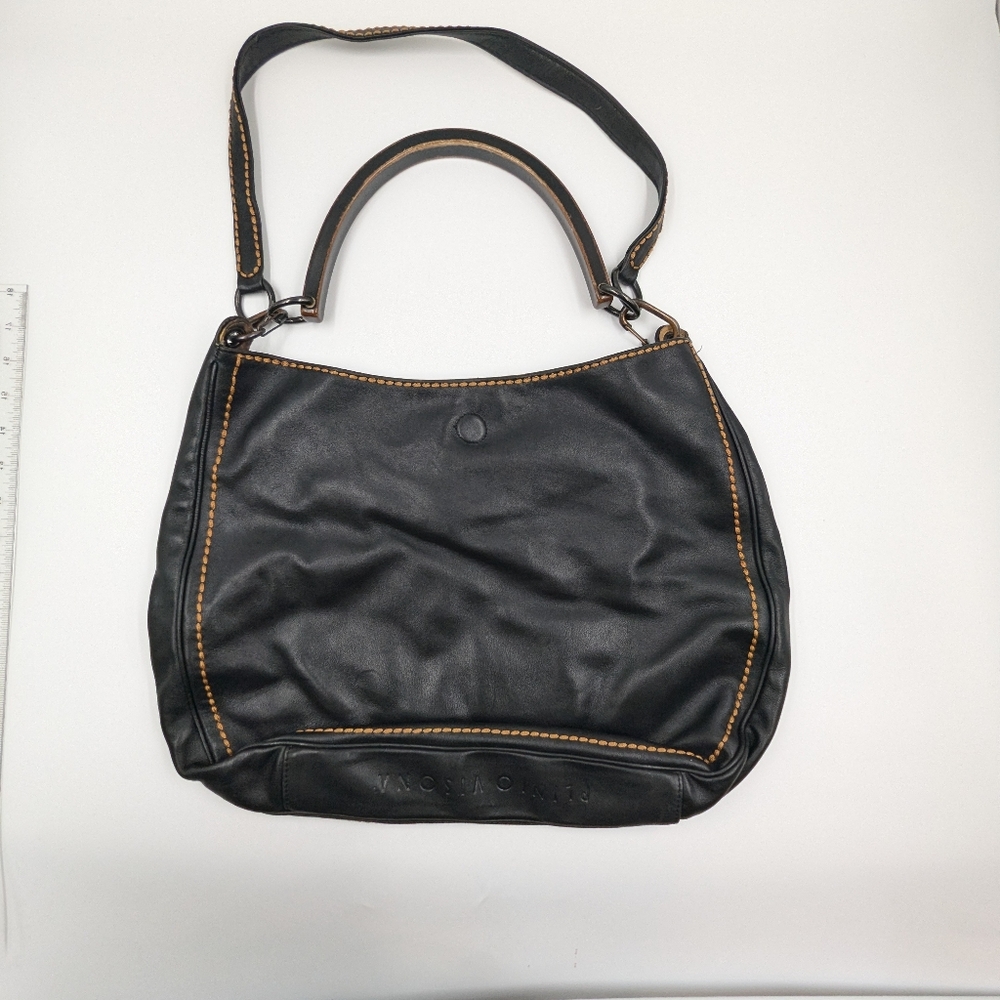 Plinio Visona Black Leather Purse